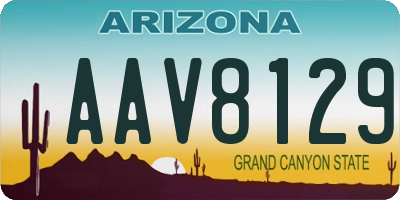 AZ license plate AAV8129