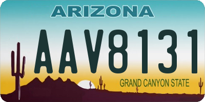 AZ license plate AAV8131