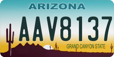 AZ license plate AAV8137