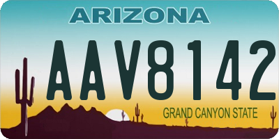 AZ license plate AAV8142