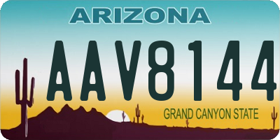 AZ license plate AAV8144