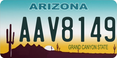 AZ license plate AAV8149