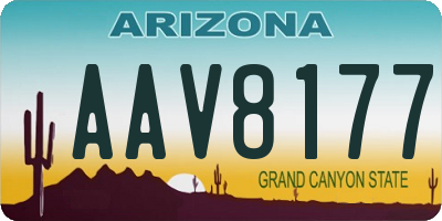 AZ license plate AAV8177