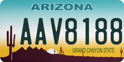 AZ license plate AAV8188