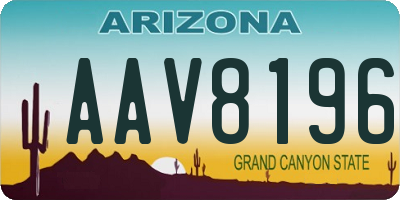 AZ license plate AAV8196