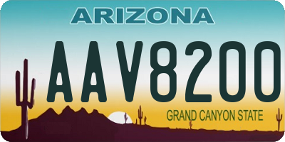 AZ license plate AAV8200