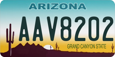 AZ license plate AAV8202