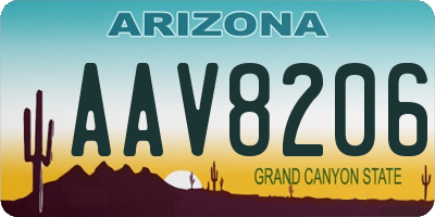 AZ license plate AAV8206