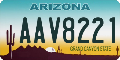 AZ license plate AAV8221