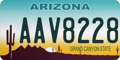 AZ license plate AAV8228