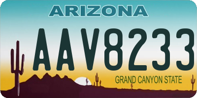AZ license plate AAV8233