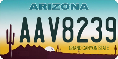 AZ license plate AAV8239