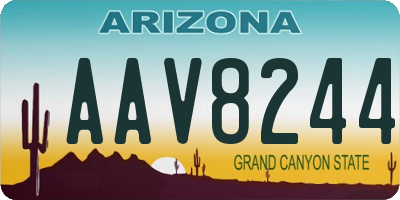 AZ license plate AAV8244