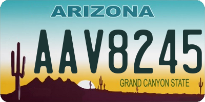 AZ license plate AAV8245