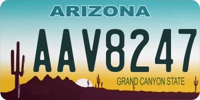 AZ license plate AAV8247