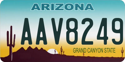 AZ license plate AAV8249