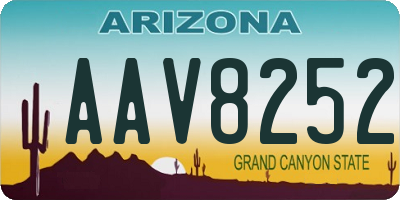 AZ license plate AAV8252