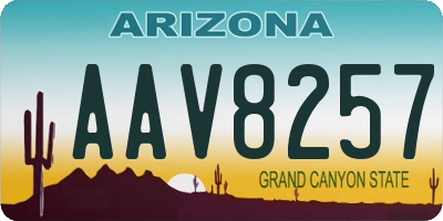 AZ license plate AAV8257