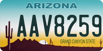 AZ license plate AAV8259