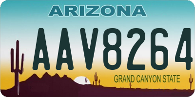 AZ license plate AAV8264