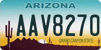 AZ license plate AAV8270