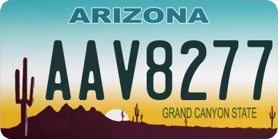 AZ license plate AAV8277