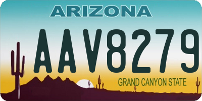 AZ license plate AAV8279