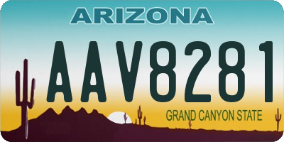 AZ license plate AAV8281