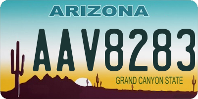 AZ license plate AAV8283