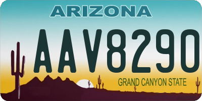 AZ license plate AAV8290