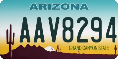 AZ license plate AAV8294