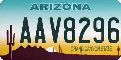 AZ license plate AAV8296