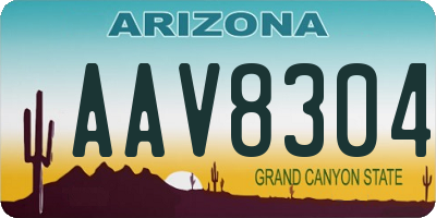 AZ license plate AAV8304