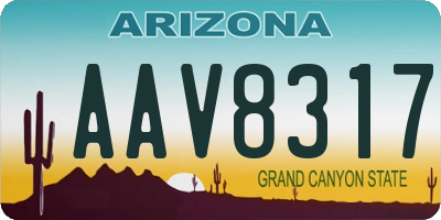 AZ license plate AAV8317