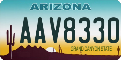 AZ license plate AAV8330