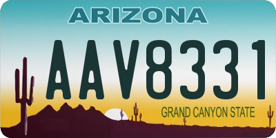 AZ license plate AAV8331