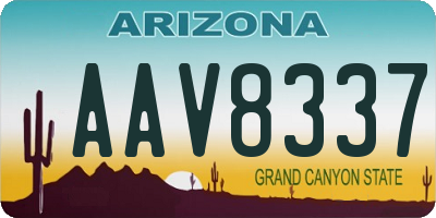 AZ license plate AAV8337