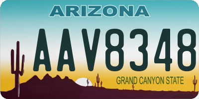 AZ license plate AAV8348