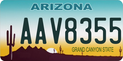 AZ license plate AAV8355