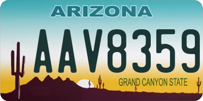 AZ license plate AAV8359