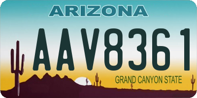 AZ license plate AAV8361