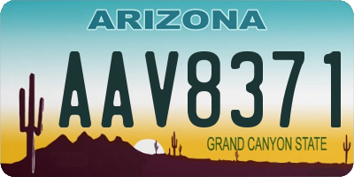 AZ license plate AAV8371