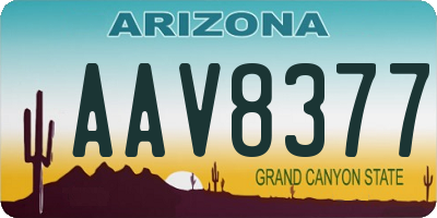 AZ license plate AAV8377