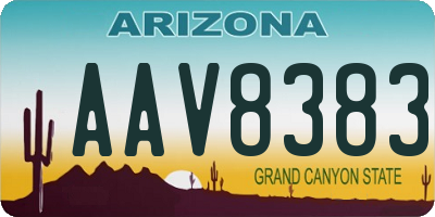 AZ license plate AAV8383