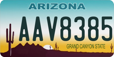 AZ license plate AAV8385