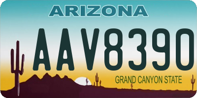 AZ license plate AAV8390