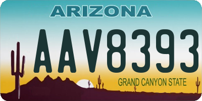 AZ license plate AAV8393