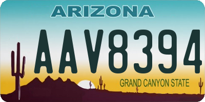 AZ license plate AAV8394