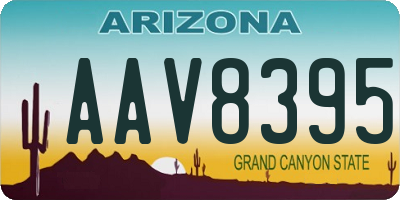 AZ license plate AAV8395