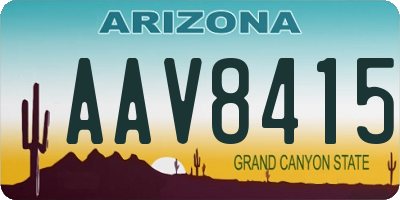 AZ license plate AAV8415